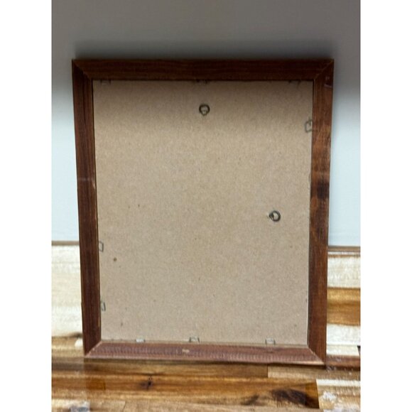 Framed Vivien Flasch Floral Art Print Blue Flower & Brown Scroll Design Overall - Picture 7 of 8